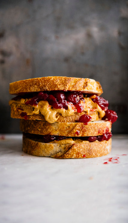 Load image into Gallery viewer, stacked peanut butter and jam sandwiches

