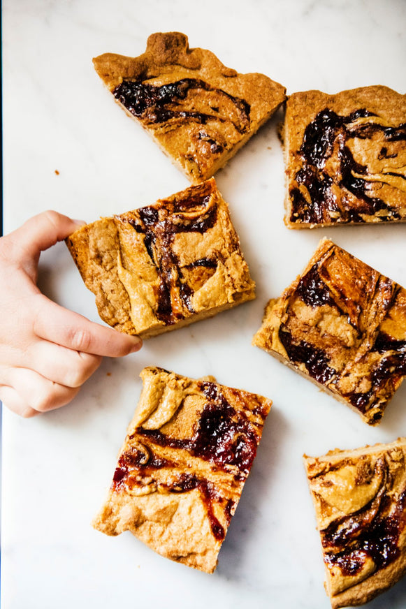 homemade pb&j blondies