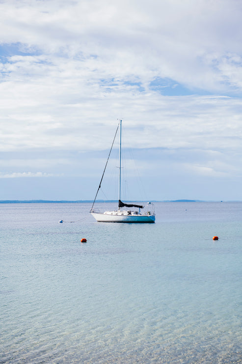 Load image into Gallery viewer, a sailboat on lake michigan
