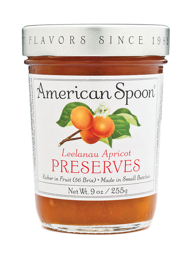 a jar of Leelanau Apricot Preserves