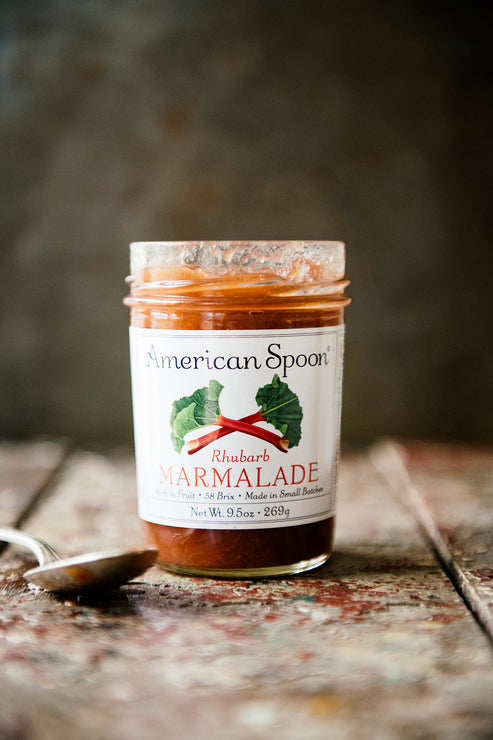 Load image into Gallery viewer, A jar of Rhubarb Marmalade
