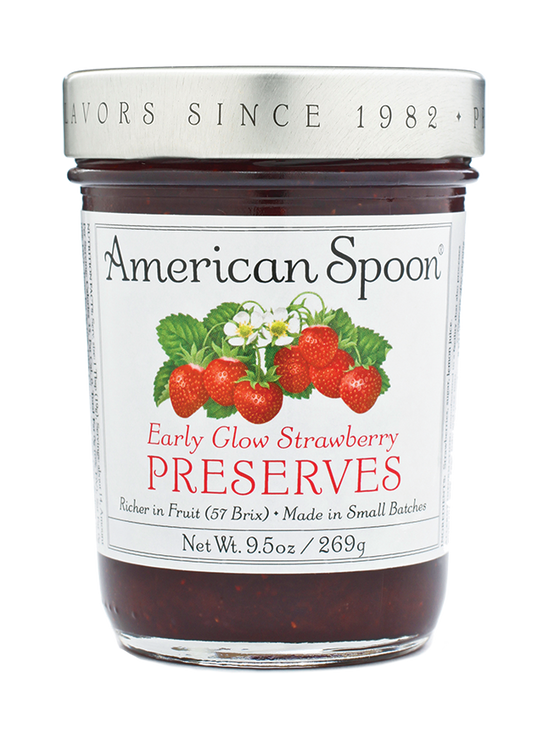 Load image into Gallery viewer, A jar of Early Glow Strawberry Preserves
